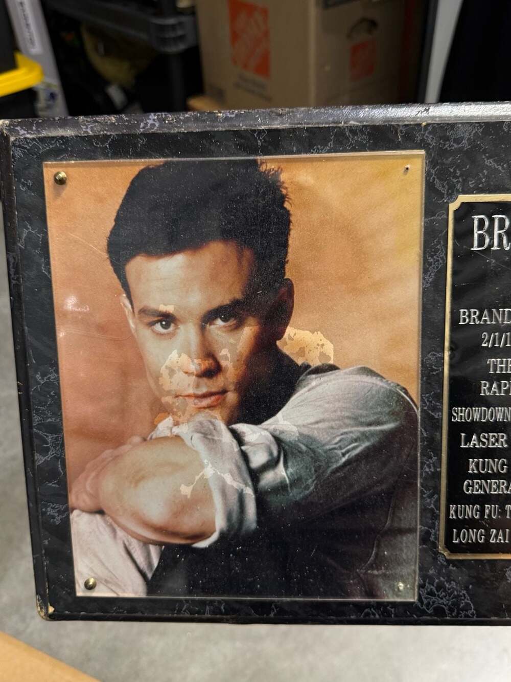Vintage Brandon Lee Memorial Plaque The Crow Rapid Fire